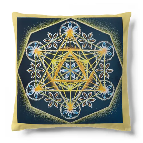 メタトロンフラワー(ゴールド) Cushion