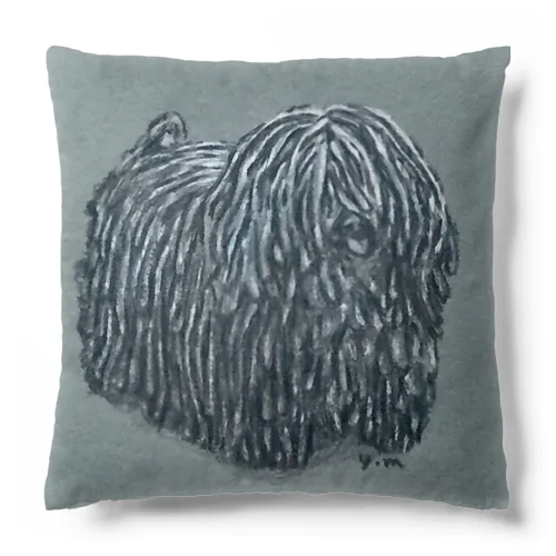 かしこいプーリー犬  色鉛筆 puli illustration  Cushion