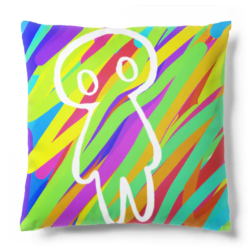 絵画ミドリムシ君 Cushion
