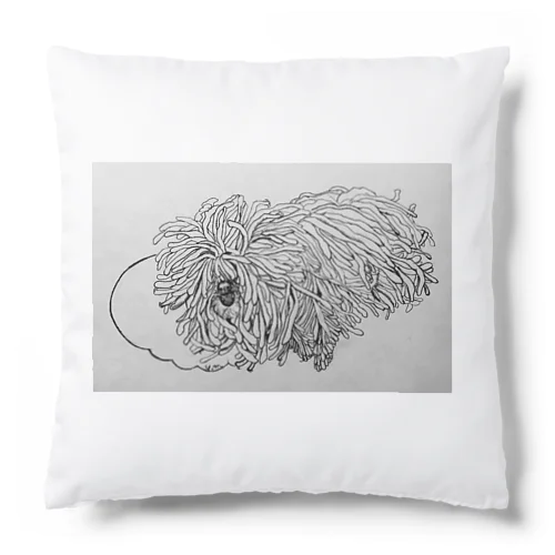 かしこいプーリー犬が転がる。 puli illustration  Cushion