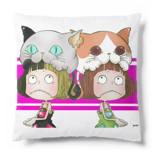 ガブねこズ 背中合せ Cushion