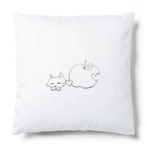 りんごねこ⁂モノクロ⁂ Cushion