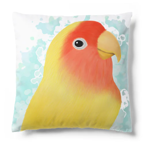 ほんわかコザクラインコ　ルチノー【まめるりはことり】 Cushion