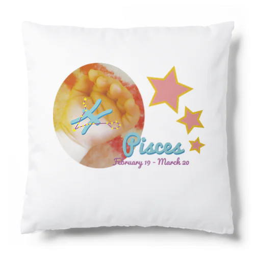 Pisces-うお座-ハッピーベイビーハンズ- Cushion