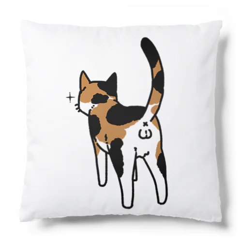 ねこけつω（三毛猫） Cushion