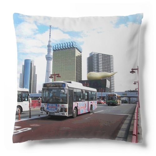 CG絵画：吾妻橋の風景画　CG art: view of Azumabashi Brdg./ Tokyo Cushion