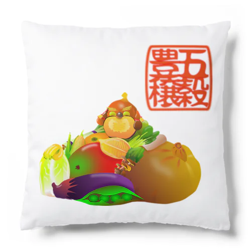 五穀豊穣h.t.赤(英語ナシ) Cushion