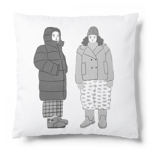 冬の女性たち Cushion