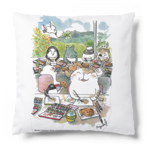 水彩イラストDiary Cushion