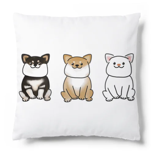 黒、茶、白柴犬 Cushion