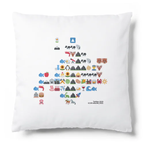 北海道絵文字地図 Cushion