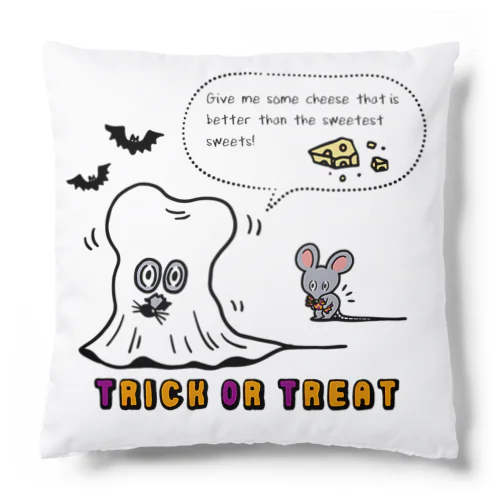 trick or treat_チューたろ、チーズを求めて Cushion