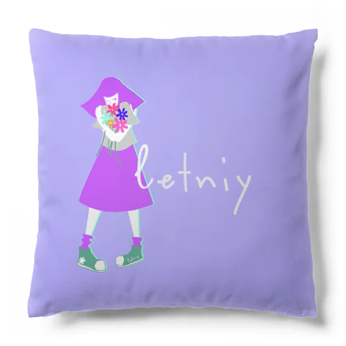 花束の女の子 Cushion