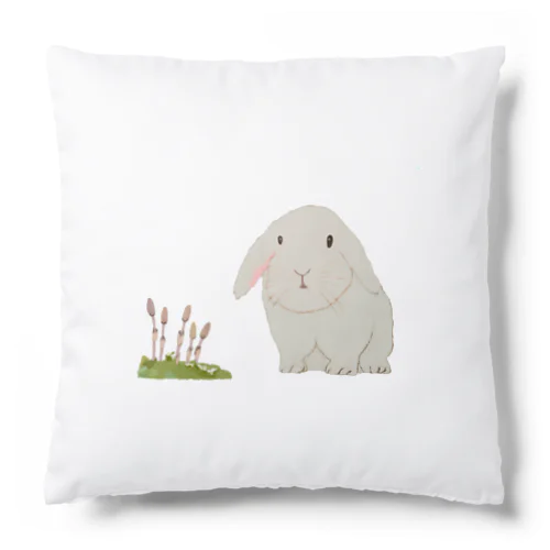 垂れ耳ウサギとつくし　Droopy Eared Bunny and the Horsetails  Cushion