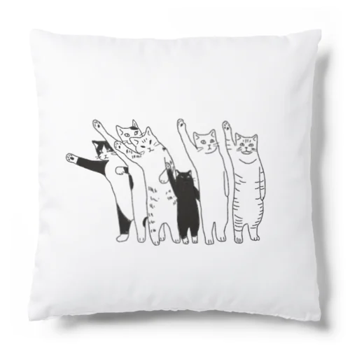 ヘイ！ タクシー！一台に乗るつもりの猫達 Cushion