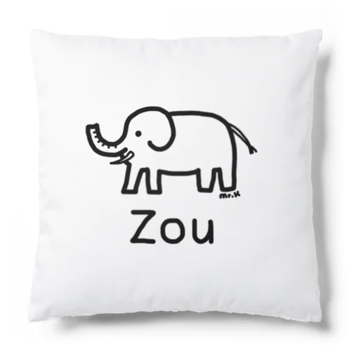 Zou (ゾウ) 黒デザイン Cushion