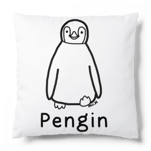 Pengin (ペンギン) 黒デザイン Cushion