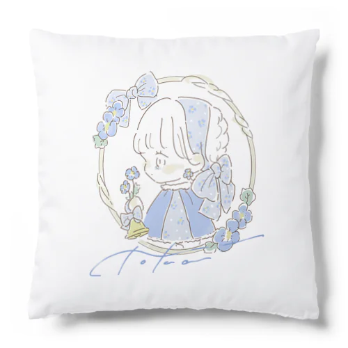 オオイヌノフグリと女の子 Cushion