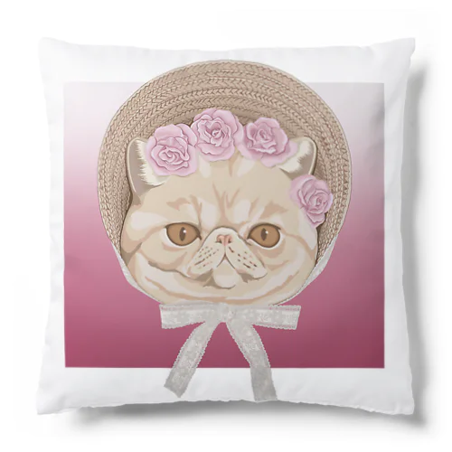 Exotic shorthair×ボンネット帽 Cushion