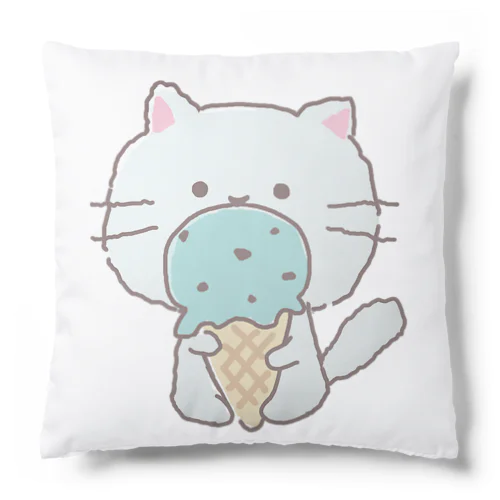 チョコミントアイスとネコちゃん Cushion