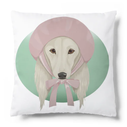 Saluki×ベレー帽 Cushion