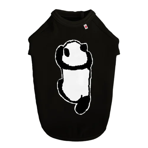 よじ登るパンダ+寝そべるパンダ(ブラック用) Dog T-shirt