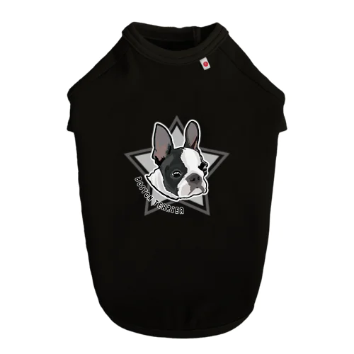 ボストンテリアドッグTシャツ(白ブチ) Dog T-shirt