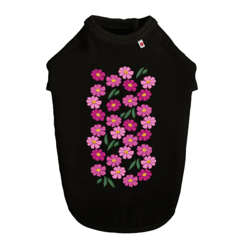 ピンクの花柄　ドッグTシャツ Dog T-shirt