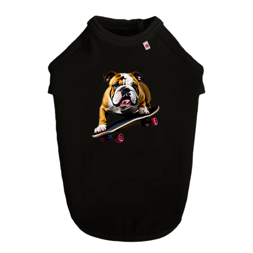 English bulldog riding a skateboard Dog T-shirt