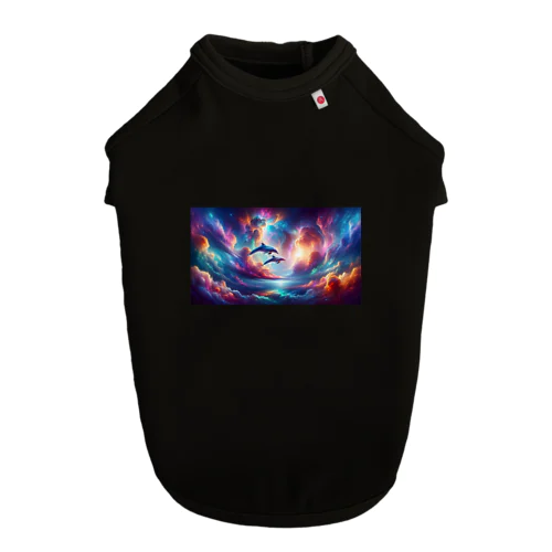 " Dolphins Swimming in the iridescent clouds (1) " 　( 彩雲の中を泳ぐイルカ (1) ) Dog T-shirt