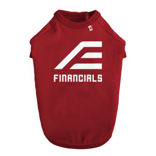 FINANCIALS白ロゴスクエア ドッグTシャツ