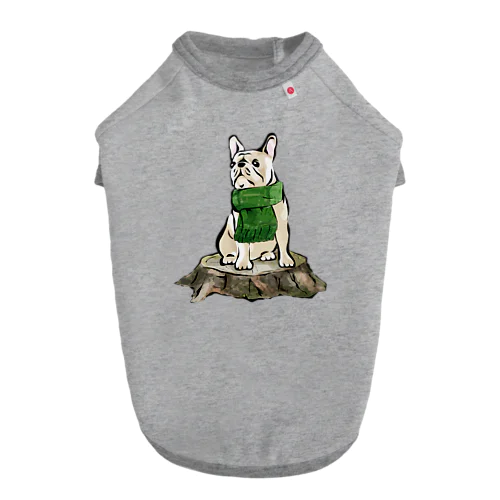 マフラーを着けたフレンチブルドッグ　クリーム Dog T-shirt