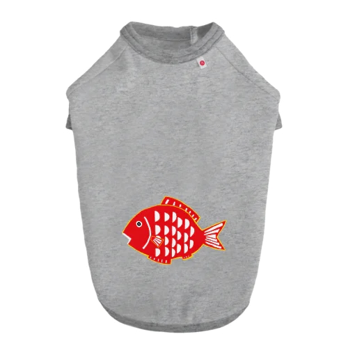 赤い魚 ドッグTシャツ