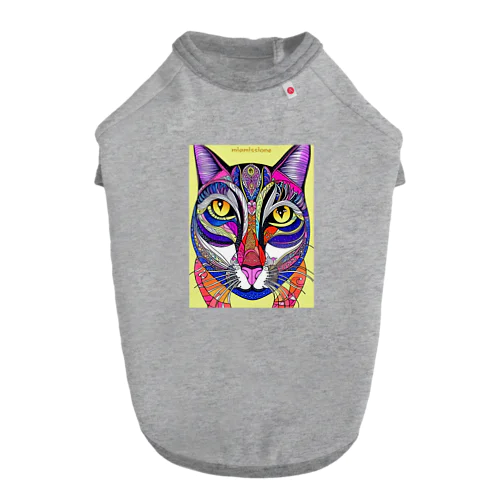 カラフルでエスニックテイストでポップな猫－Colorful, ethnic flavored, pop cat. ドッグTシャツ