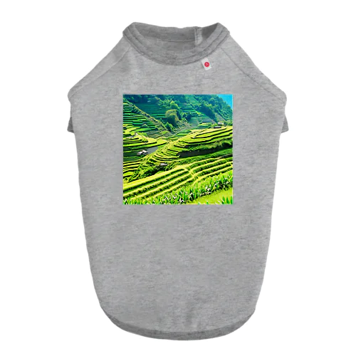 日本の原風景　棚田 ドッグTシャツ