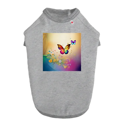 Healing Rainbow butterfly ドッグTシャツ