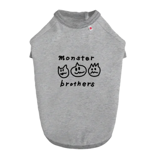 手書きの Monster Brothers ドッグTシャツ