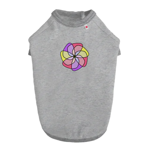ステンドグラス -Vivid Flower - Dog T-shirt