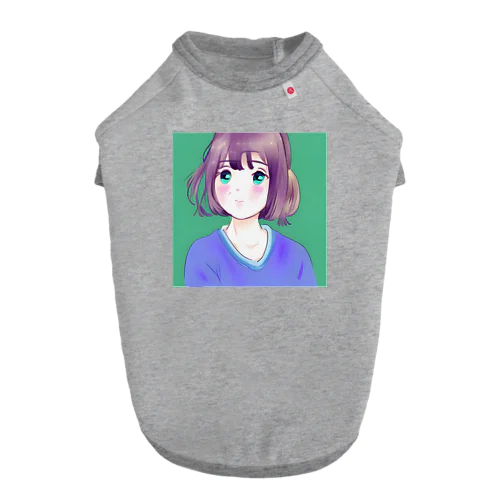 かわいい女性 ドッグTシャツ