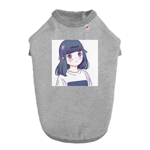 かわいい女の子 ドッグTシャツ