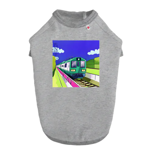 緑色の電車 ドッグTシャツ