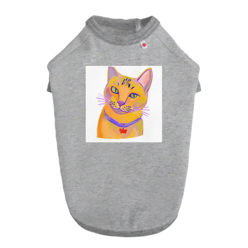 鮮やかな凛々しい猫さんのイラストグッズ Dog T-shirt