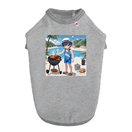 夏休みの思い出 バーベキュウイラスト Dog T-shirt