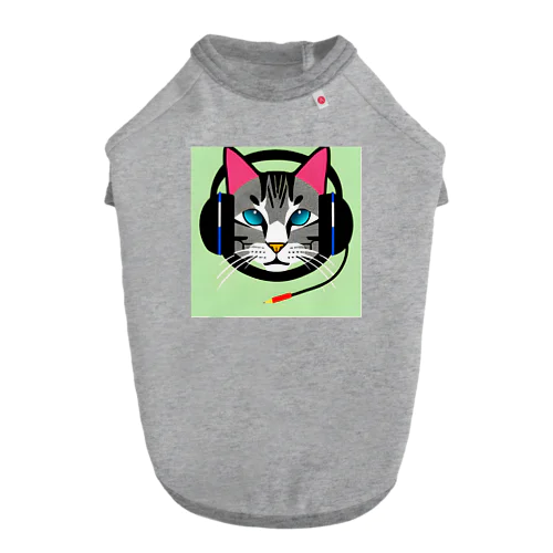猫ヘッドホン ドッグTシャツ