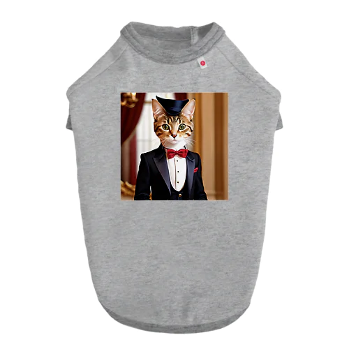 正装の猫　ジェントルマン ドッグTシャツ
