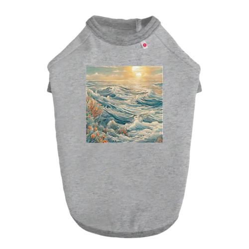 太陽と海　『洋風デザイングッズ』 ドッグTシャツ