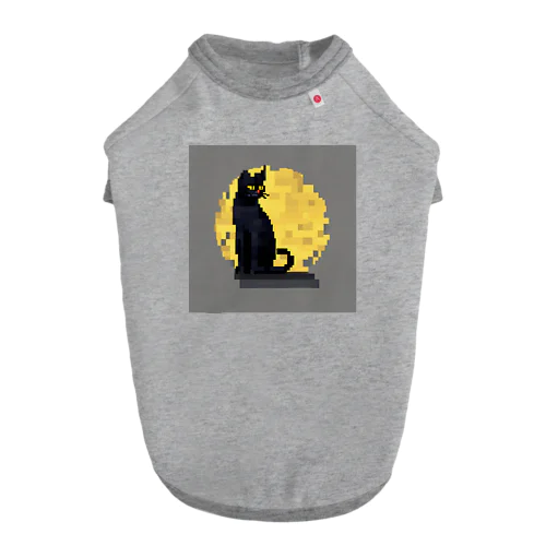 ピクセルアート黒猫　6 Dog T-shirt