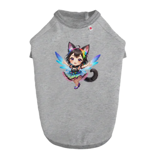 妖精のハロウィンフェス（黒猫2） ドッグTシャツ