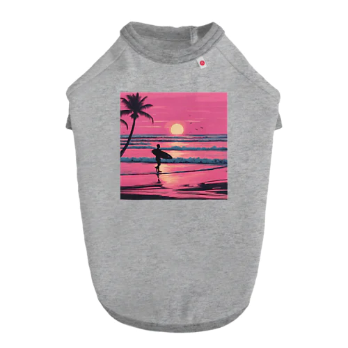 Tropical Beach Surfer ドッグTシャツ