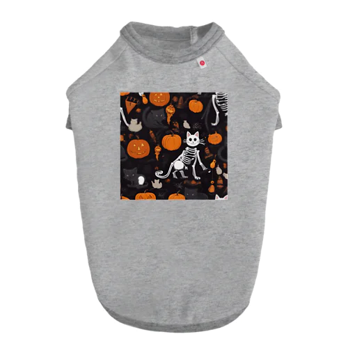 【ハロウィン】スケルトンキャット Dog T-shirt